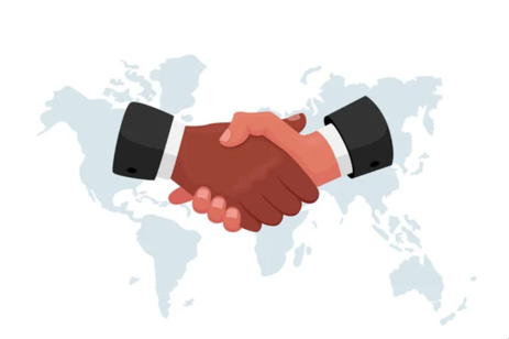 INternational business partners hand shake